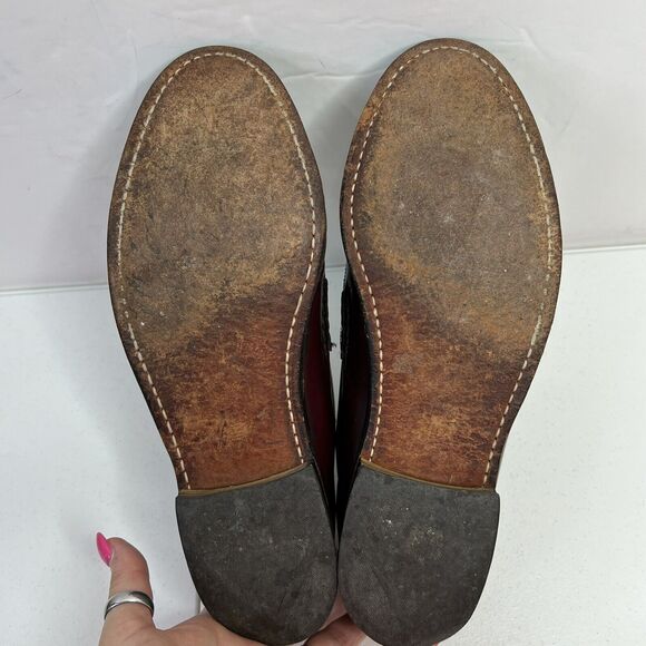 Allen Edmonds Stowe Mens Size 9.5 Loafers Leather Brown Slip On Tassels USA Made main image 7
